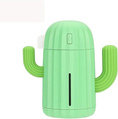 Mini Luchtbevochtiger - Luchtzuiveraar Cactus - Droge Lucht Bestrijden - Ultrasone Nano-Spray - 340 ml - Groen