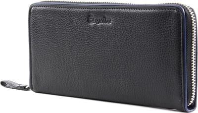 Esquire Portemonnee Piping Zip Around Wallet Black / Roy Zwart Blauw