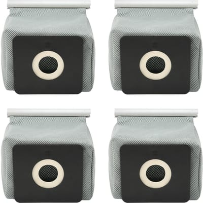4PCS Sac à Poussière en Tissu Non Tissé Lavable Sac Poubelle pour Aspirateur Ménager à Fente pour Carte 10x11cm white