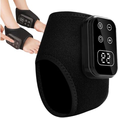 Voetenkelmassager - Enkel Verwarmer - Spierontspanning - Instelbare Intensiteit - 17x35 cm - Grijs