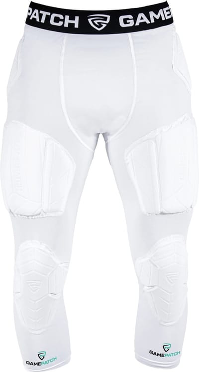 GAMEPATCH | Padded 3/4 tights with full protection | Wit | Maat S | Basketball | Handball | Urban Sports