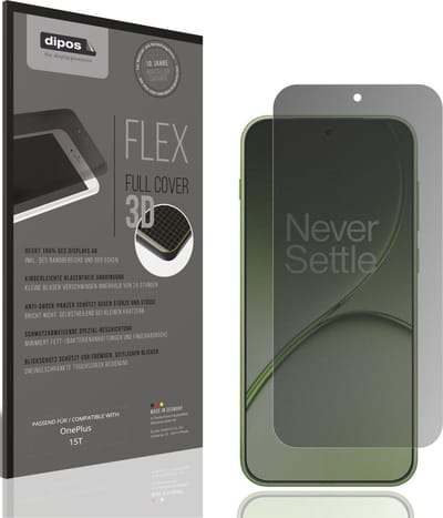 dipos FLEX – Matte Privacy Screenprotector geschikt voor OnePlus 15T | Volledige Schermbescherming | Case-Friendly