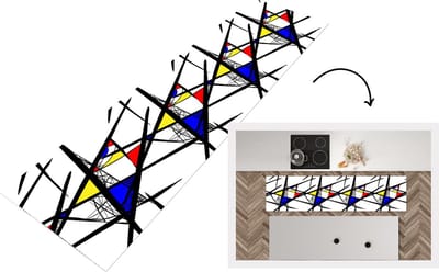 Keukenloper - Loper keuken - Patronen - Abstract - Kunst - 200x50 cm - Keukenloper vinyl