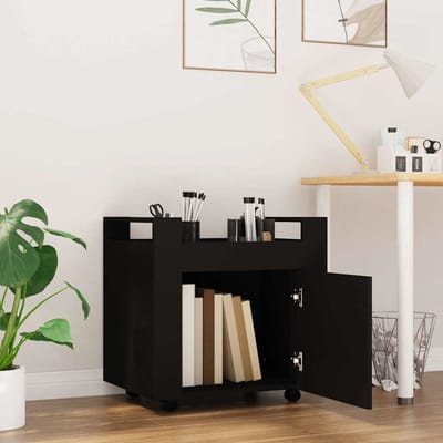 vidaXL - Bureaukastje - 60x45x60 - cm - bewerkt - hout - zwart