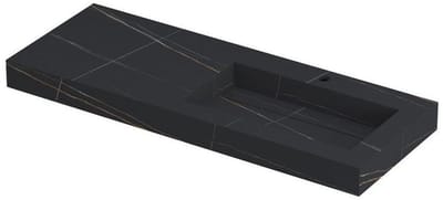 Ink Pitch meubelwastafel rechts 120x45cm keramische slab - 1 kraangat - Lauren black