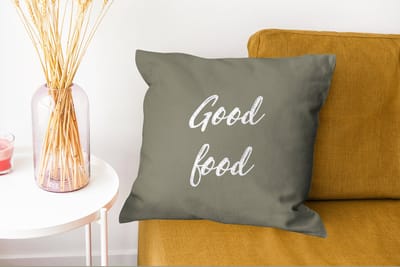 Sierkussens - Kussentjes Woonkamer - 45x45 cm - Quotes - Spreuken - Eten - Good food
