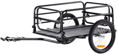 Allero Opvouwbare Fietskar - Fiets Aanhangwagen - 16" Wielen - Grote Opslag - Reflectoren - Tot 72,5 KG - Inklapbaar - Stevig