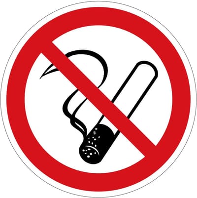 Verboden te roken verbodsbord | gecoat dibond materiaal | 10 cm
