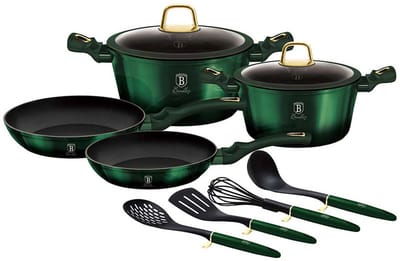Berlinger Haus Emerald Seriesset - Pannenset - Titaniumnoncoating - Soft-Touch Handvat