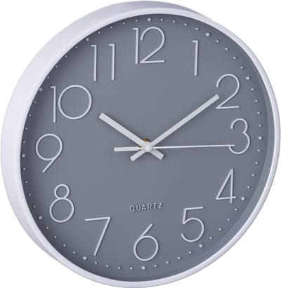 wandklok modern - op batterijen - analoge keukenklok - met secondewijzer - Ø 30 cm