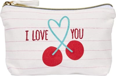 Draeger Paris 1886 - Katoenen make-up tasje I Love You - Kersenprint - 21x12 cm