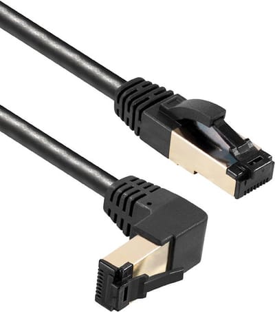 Powteq - 50 cm - CAT 8 netwerkkabel / internetkabel - Haaks omlaag - 10 Gbit - Professionele kwaliteit!