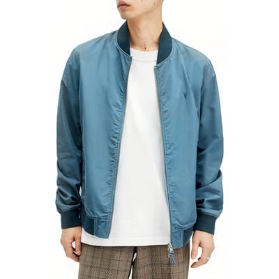 AllSaints Bassett Bomber Sur Blue Maat: S | Bomberjacks Outlet | Heren | Blauw