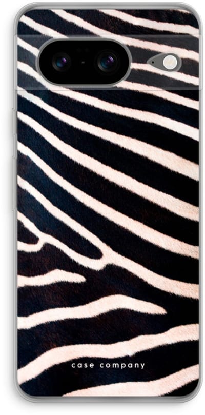 Case Company® - Hoesje geschikt voor Google Pixel 8 hoesje - Zebra - Soft Cover Telefoonhoesje - Bescherming aan alle Kanten en Schermrand