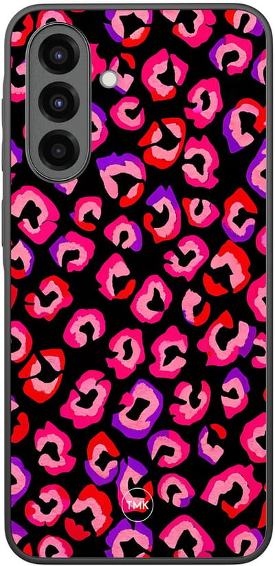 Hoesje geschikt voor Samsung Galaxy A36 - Luipaard neon - Multi - TPU case - Luipaardprint - Hardcase zwart telefoonhoesje