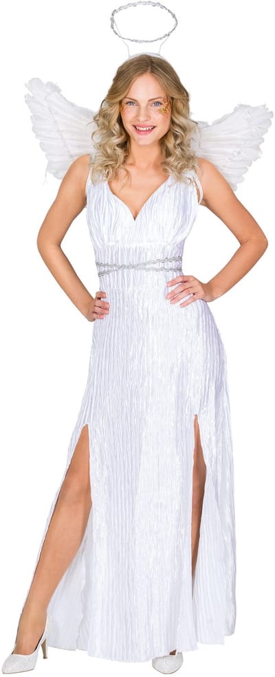 dressforfun - vrouwenkostuum kerstengel M - verkleedkleding kostuum halloween verkleden feestkleding carnavalskleding carnaval feestkledij partykleding - 300235