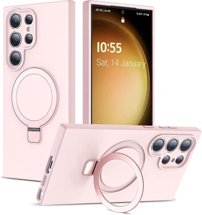 Hoesje Geschikt voor Samsung S26 Ultra hoesje zacht siliconen Licht Roze - Liquid Backcover ring hoesje Geschikt voor Magsafe hoesje