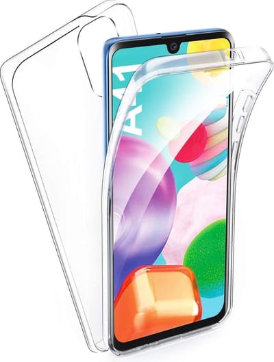 Bookcase Geschikt voor: Samsung Galaxy A41 Dubbel zijdig 360° Hoesje - Transparant