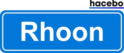 Hacebo - Plaatsnaam Sticker - 29x10 CM - Rhoon sticker - Verkeersborden sticker - grappige cadeaus - Rhoon