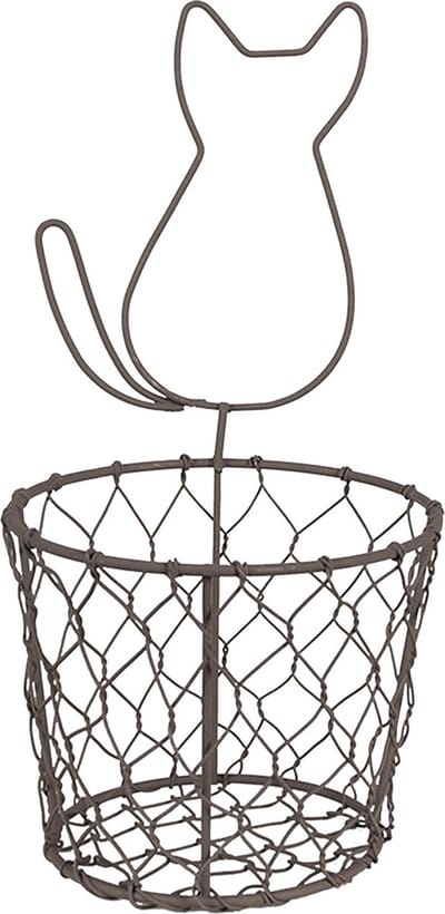Clayre & Eef Opbergmand Ø 13x25 cm Bruin Metaal Kat