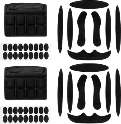 Fietshelm Kussens - Helm Vulling - Comfort Verbeteren - Schokabsorberend Ademend - Set van 2 - Zwart