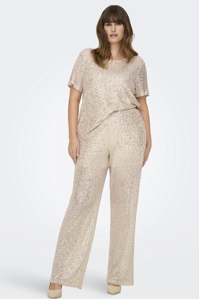 ONLY CARMAKOMA - CARVIVIANA STRAIGHT SEQUINS PANT JRS - Dames - Leggings