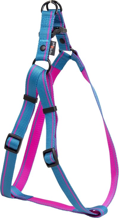 Jack and Vanilla Hondentuig - Stripe - Y tuig hond - Blauw - Roze - L
