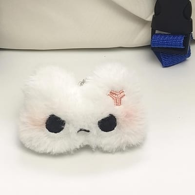 Porte-clés Mignon Couple Chatons Casque Mini Chat qui Pleure Poupée Porte-clés Peluche Pendentifs Dessin Animé Décoration Sac à Dos A19 white