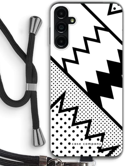 Case Company® - Hoesje met koord geschikt voor Samsung Galaxy A14 hoesje met Koord - Pop Art #5 - Telefoonhoesje met Zwart Koord - Bescherming aan alle Kanten en Over de Schermrand