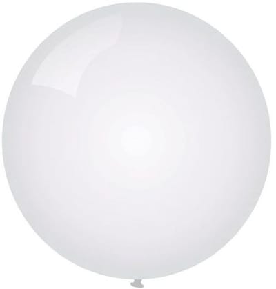 Topballon metallic wit 6 stuks - 91 cm