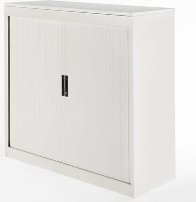 Archiefkast met slot - 120cm breed - Roldeurkast 123x120x45 - 2 legplanken - Wit (Nederlands Product - BUUR Collectie)