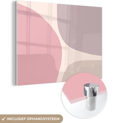 MuchoWow® Glasschilderij 120x90 cm - Schilderij acrylglas - Design - Pastel - Minimalisme - Foto op glas - Schilderijen