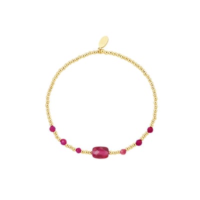 Armband goud met fuchsia
