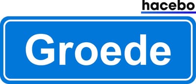 Hacebo - Plaatsnaam Sticker - 29x10 CM - Groede sticker - Verkeersborden sticker - grappige cadeaus - Groede