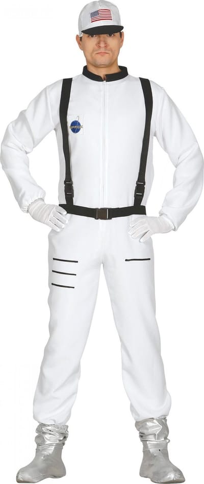 Fiestas Guirca - Volwassenkostuum Astronaut wit M (48-50) - Carnavalskleding - Carnaval - carnavalskleding 2027 - Carnaval kostuum