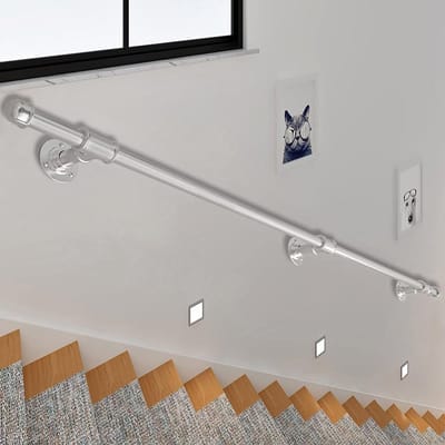 Metalen Trap Leuning - Wandmontage Steun - Veilige Ondersteuning - Roestbestendige Afwerking - Tot 600cm Lengte - Zilver