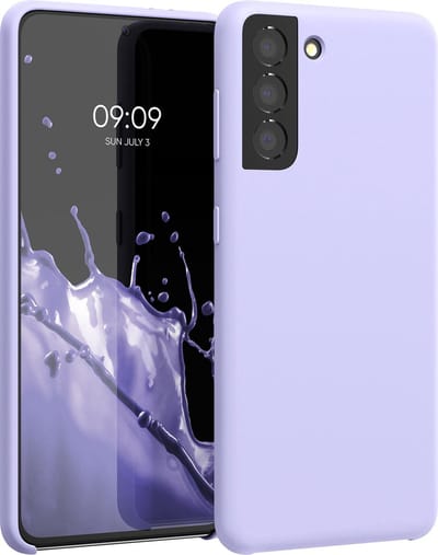 kwmobile telefoonhoesje geschikt voor Samsung Galaxy S21 - Hoesje met siliconen coating - Smartphone case in pastel-lavendel