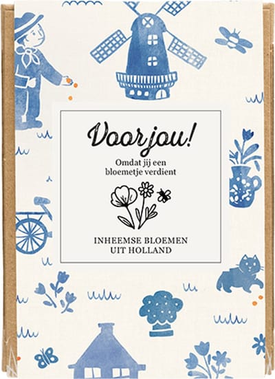 Blossombs Giftbox Mini - 4 Zaadbommetjes - Voor jou! - Hollandse Mix - Inheemse Bloemen Cadeau