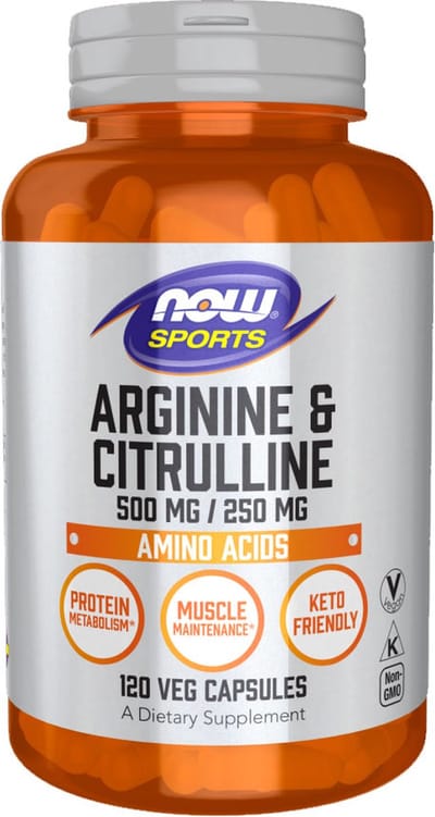 Now Foods Arginine 500mg & Citrulline 250mg (120 vcaps) Unflavoured - Aminozuren - Aminozuur-Mix