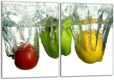 TMK ArtDeko - Beschermplaat van Gehard Glas - 2x 40x52 - Paprika - Snijplank