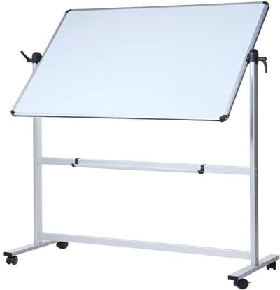 MKSS® Whiteboard op Wielen - Flipover Notitiebord - Verstelbaar - Magnetisch