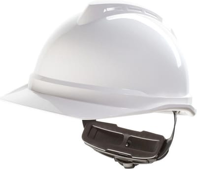 MSA V-Gard 500 veiligheidshelm - ongeventileerd - draaiknop Wit