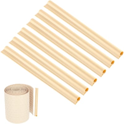 KADAX Klemrails voor zichtwerende strips, bevestigingsclips van kunststof, klemstrips, clips voor hekfolie, eindclips (6-delige set, crème)