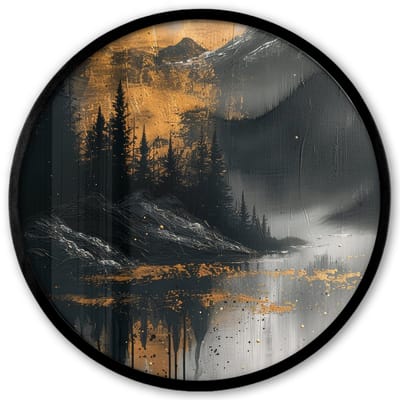 Poster in lijst Rond - Fotolijst 40x40 cm - Posters - Natuur - Abstract - Landschap - Modern - Ronde posterlijst zwart - Decoratie - Wanddecoratie woonkamer - Muurdecoratie slaapkamer