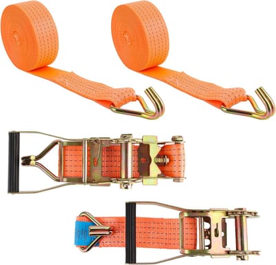 Ratelgordel set van 2 - 10 meter x 50 mm - 3000 kg spanband met haak