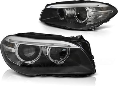 Koplampen Xenon BMW F10 F11 10-07 13 AE LED ZWART DRL