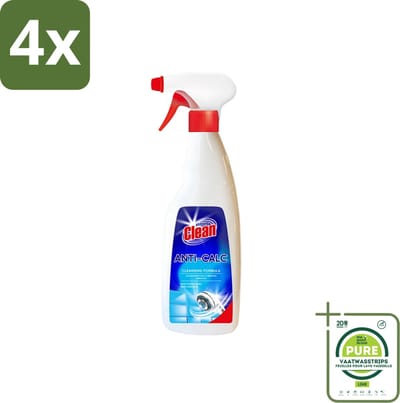 At Home - Clean - Anti Kalk Spray - Snel Resultaat & Reinigt Effectief - 750 ml - Voordeelverpakking - 4 stuks - Anti kalk spray - Kalk verwijderen