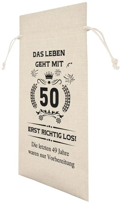 Dailygoods- Cadeautas met trekkoord - Jute - 2 x Champagnefles - Stevig - Duurzaam - Rustiek en natuurlijk gevoel - Fleshouder