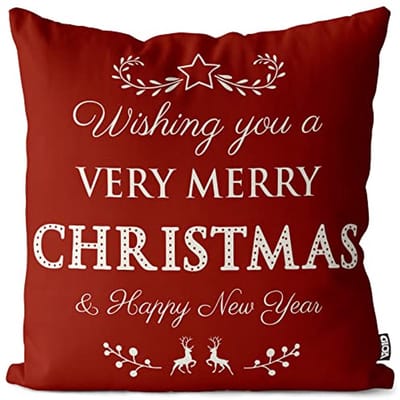Vrolijke Kerst Kussenhoes 80x80 cm - Waterdicht en Handgemaakt