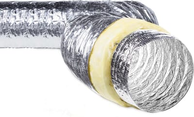 Akoestisch & thermisch geïsoleerde flexibele slang, aluminium Ø 152 mm - lengte 10m